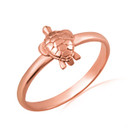 Rose Gold Sea Turtle Ocean Ring