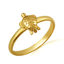 Gold Sea Turtle Ocean Ring