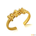 Gold Hawaiian Flower Plumeria Toe Ring