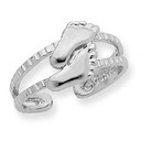 White Gold Feet Toe Ring