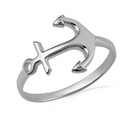 .925 Sterling Silver Nautical Anchor Band Ring