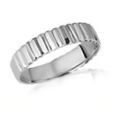 White Gold Classic Ribbed Band Ring