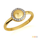 Gold Diamond Round Circle Ring