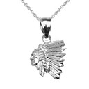 Gold Native American Indian Head Pendant Necklace(Available In Yellow/Rose/White Gold)