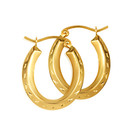 14K Yellow Gold Reversible Horseshoe Hoop Earrings