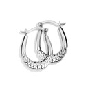 14K White Gold Reversible Olive Leaf Hoop Earrings