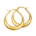 14K Yellow Gold Reversible Cut Hoop Earrings