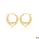 14K Gold Heart Hoop Earrings