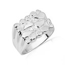 .925 Sterling Silver Men's Handcrafted Nugget Ring