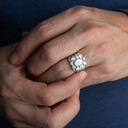 .925 Sterling Silver Men's Solid & Sophisticated Nugget Ring on male model