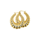 14K Yellow Gold Reversible Croissant Hoop Earrings