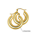 14K Yellow Gold Reversible Tube Hoop Earrings