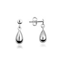 14K White Gold Tear Drop Pear Stud Earrings