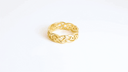 Gold Unisex Irish Celtic Trinity Knot Eternity Wedding Band Ring Set (Available in Yellow/Rose/White Gold)