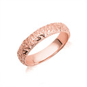 Rose Gold Unisex Textured Irish Celtic Trinity Knot Eternity Wedding Band Ring Set