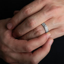 .925 Sterling Silver Unisex Irish Celtic Claddagh Heart Trinity Knot Wedding Band Ring on male model