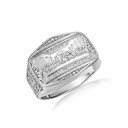 Gold Last Supper Jesus Christ Apostles Biblical Cross Signet Ring (Available in Yellow/Rose/White Gold)