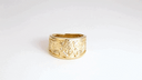 Yellow Gold Freemason Square & Compass Filigree Band Ring video
