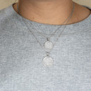 .925 Sterling Silver Eastern Orthodox Botonée Budded Cross Medallion Pendant Necklace small or large on female model