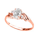 Gold Oval Birthstone Solitaire Proposal Ring (Available in Yellow/Rose/White Gold)