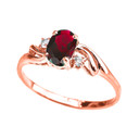 Gold Oval Birthstone Solitaire Proposal Ring (Available in Yellow/Rose/White Gold)