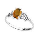 Gold Oval Birthstone Solitaire Proposal Ring (Available in Yellow/Rose/White Gold)