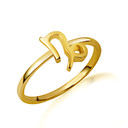 Gold Personalized Capricorn Zodiac Sign Band Ring