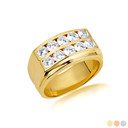 14K Gold Channel Set 2ct Lab Grown Diamond Wedding Band