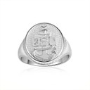 .925 Sterling Silver United States Navy Anchor Officially Licensed Senior Chief Petty Officer Oval Signet Ring