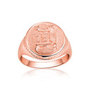 Rose Gold United States Navy Anchor Officially Licensed Master Chief Petty Officer Round Signet Ring