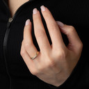 Gold Lab Grown Diamond Wedding Band Ring on female model