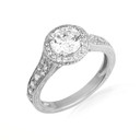 14K White Gold Lab Grown Diamond Halo Wedding Ring