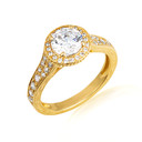 14K Gold Lab Grown Diamond Halo Wedding Ring
