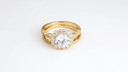 14K Gold Lab Grown Diamond Halo Engagement Band Ring Set (Available in Yellow/Rose/White Gold)