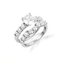 14K White Gold Lab Grown Diamond Engagement Band Ring Set