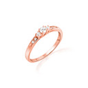 14K Rose Gold Pave Lab Grown Triple Set Diamond Wedding Ring