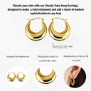 Yellow Gold Flat Round Hoop Earrings with measurements