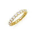 14K Gold Lab Grown Diamond Pave Set 3mm Band Ring