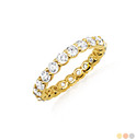 14K Gold Lab Grown Diamond Pave Set 3mm Band Ring