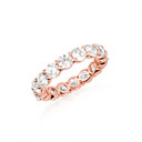 14K Rose Gold Lab Grown Diamond Pave Set 4mm Band Ring