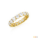 14K Gold 4cts Lab Grown Diamond Pave Set 4mm Wedding Band Ring (Available in Yellow/Rose/White Gold)