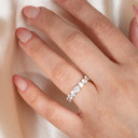 14K Gold Lab Grown Diamond Pave Set 4mm Band Ring on female model