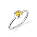 Silver Stackable Custom Citrine Birthstone Ring