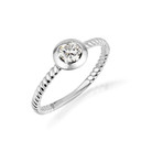 Silver Stackable Custom Clear Zirconia Birthstone Ring