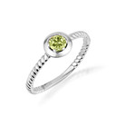 Silver Stackable Custom Peridot Birthstone Ring