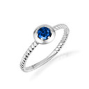Silver Stackable Custom Sapphire Birthstone Ring