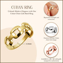 Gold Cuban Chain Link Band Ring 6.5mm