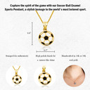 Gold Soccer Ball Enamel Sports Pendant Necklace with measurements