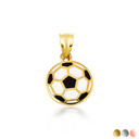 Gold Enamel Soccer Ball Pendant