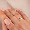 Gold Double Heart Love Ring (Available in Yellow/Rose/White Gold)